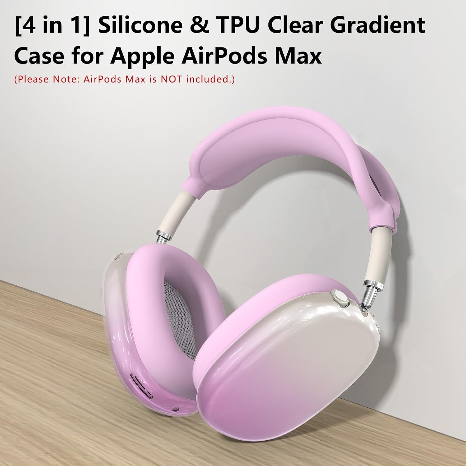 Silicone Case Cover for Airpods Max 2,Clear Gradient TPU Ear Cups Cover/Ear Pad Case Cover/Headband Cover for Airpods Max 2/1 (2026/2024/2020),Transparent Accessories for Apple Airpod Max,Light Purple