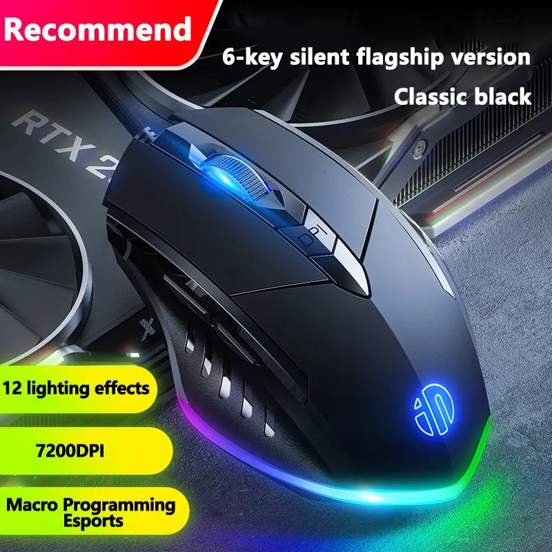 W1 Wired Mouse Esports Gaming Mouse Silent Office Mouse Three Keys and Six Keys Are Optional