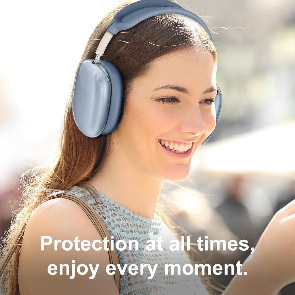 Silicone Case Cover for Airpods Max 2, Clear Soft TPU Ear Cups Cover/Ear Pad Case Cover/Headband Cover for Airpods Max 2/1 (2026/2024/2020), Transparent Accessories for Apple Airpods Max, Lavender