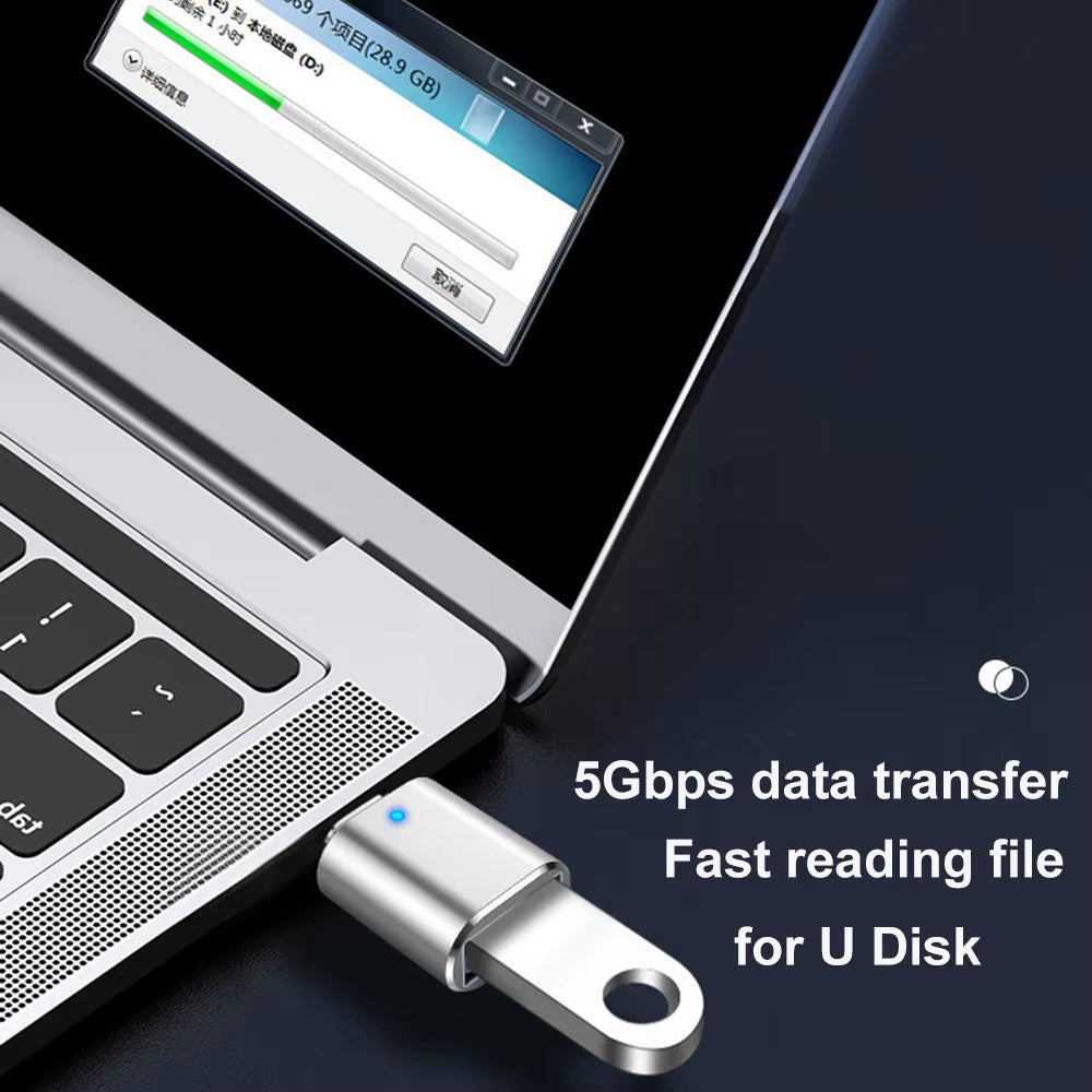 USB 3.0 to Type C Adapter LED OTG to USB C USB-A to Micro USB Type-C Female Connector for HUAWEI Samsung Xiaomi POCO Adapters