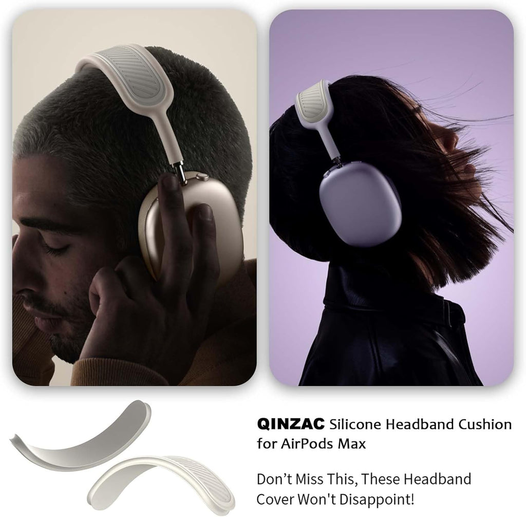 Headband Cover for Airpods Max (New 2024), Soft Silicone Airpods Max Headphone Headband Protectors/Comfort Cushion/Top Pad Protector Accessories Compatible with Apple Airpods Max (Off-White)