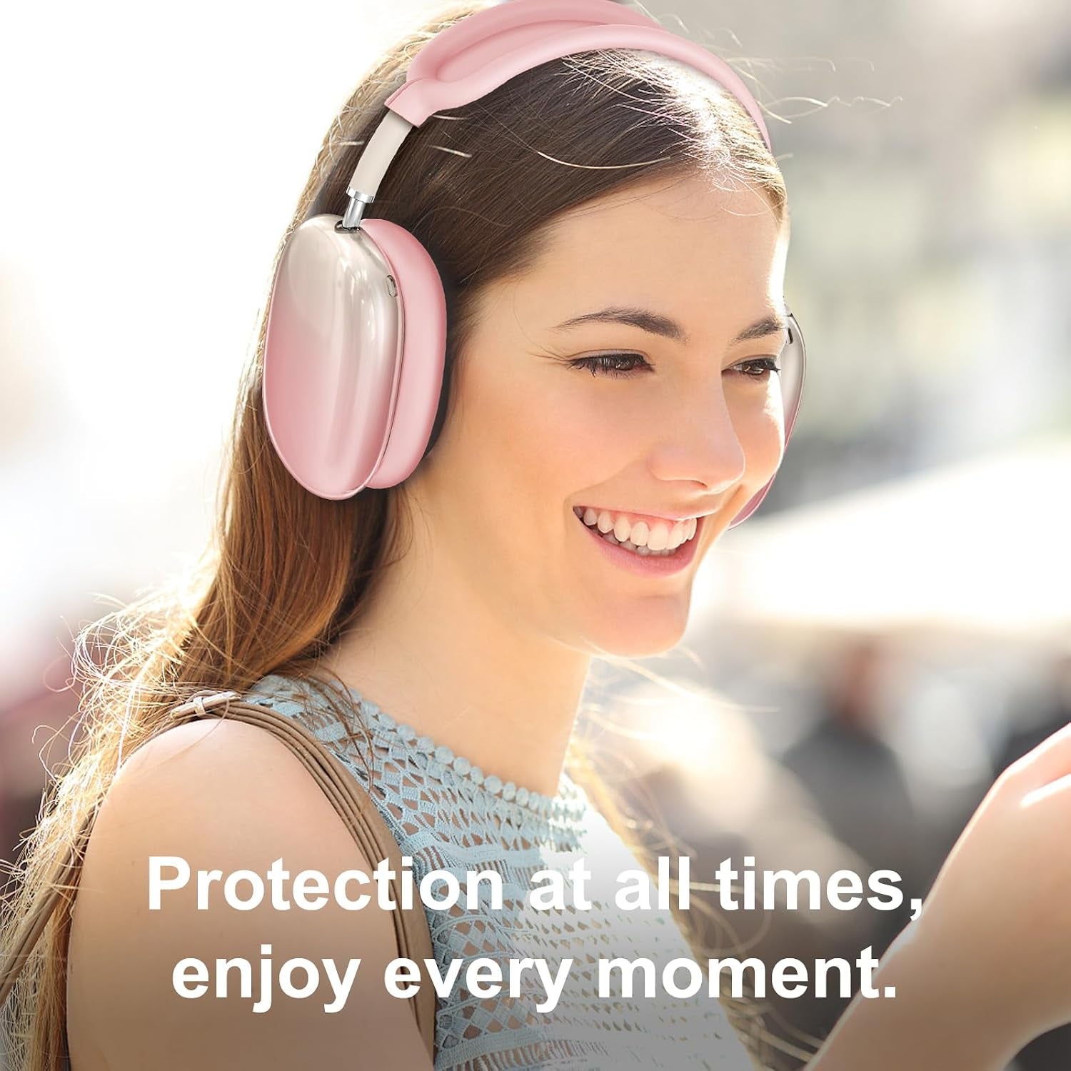 Silicone Case Cover for Airpods Max 2, Clear Gradient Soft TPU Ear Cups Cover/Ear Pad Case Cover/Headband Cover for Airpods Max 2/1 (2026/2024/2020), Transparent Accessories for Apple Airpod Max, Pink