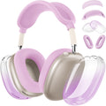 Silicone Case Cover for Airpods Max 2,Clear Gradient TPU Ear Cups Cover/Ear Pad Case Cover/Headband Cover for Airpods Max 2/1 (2026/2024/2020),Transparent Accessories for Apple Airpod Max,Light Purple