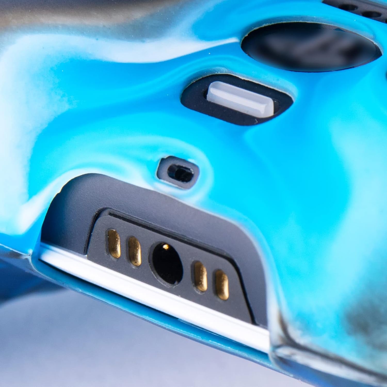 Studded Silicone Rubber Gel Customizing Skin Cover for PS5 Controller X 1(Camouflage Blue) with Pro Thumb Grips X 10