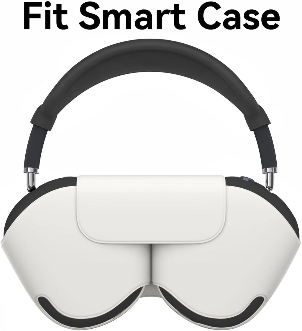 Silicone Case Cover for Airpods Max Headphones, 4 in 1 Accessories Kit: Anti-Scratch Ear Cups/Ear Pad Case/Up down Headband Cover for Airpod Max, Soft Skin Protector for Airpods Max Cover (Black)
