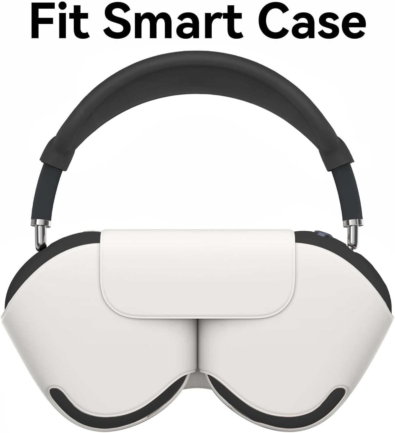 Silicone Case Cover for Airpods Max Headphones, 4 in 1 Accessories Kit: Anti-Scratch Ear Cups/Ear Pad Case/Up down Headband Cover for Airpod Max, Soft Skin Protector for Airpods Max Cover (Black)