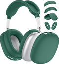 Silicone Case Cover for Airpods Max Headphones, 4 in 1 Accessories Kit: Anti-Scratch Ear Cups/Ear Pad Case/Up down Headband Cover for Airpod Max, Soft Skin Protector for Airpods Max Cover (Green)