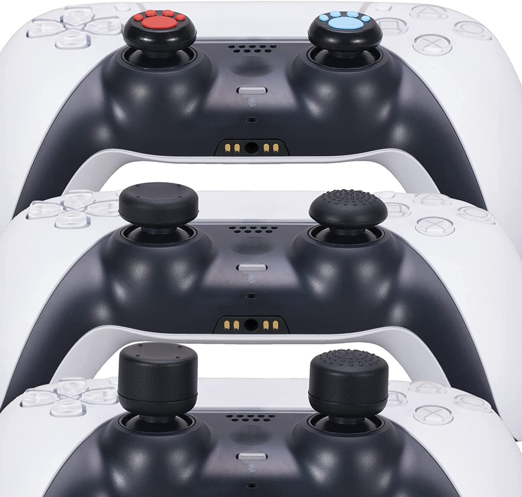 Studded Silicone Rubber Gel Customizing Skin Cover for PS5 Controller X 1(Camouflage Blue) with Pro Thumb Grips X 10