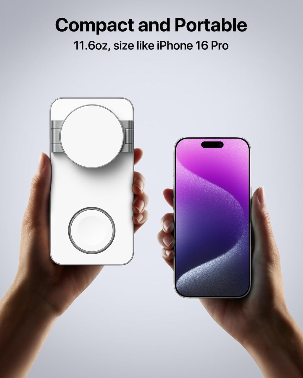 for Magsafe Charger,3 in 1 Wireless Charger,Foldable Wireless Charging Station for Iphone Air/17/16/15/14/13/12,Travel Magnetic Charger for Airpods Pro 3/2 and Apple Watch (White)