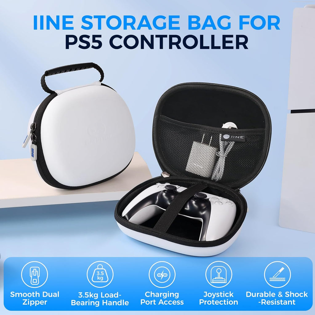 Carry Case Compatible with PS5 Controller, PS5 Controller Durable Hard Shell Carrying Case, Shock-Resistant PS5 Controller Storage Case for Travel and Home Use