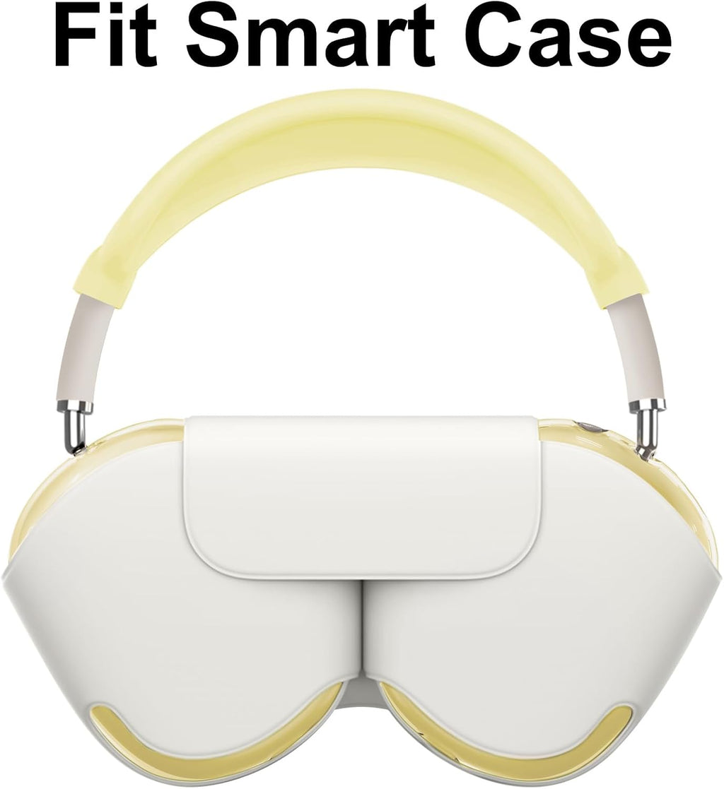 Silicone Case Cover for Airpods Max 2, Clear Soft TPU Ear Cups Cover/Ear Pad Case Cover/Headband Cover for Airpods Max 2/1 (2026/2024/2020), Transparent Accessories for Apple Airpods Max, Yellow