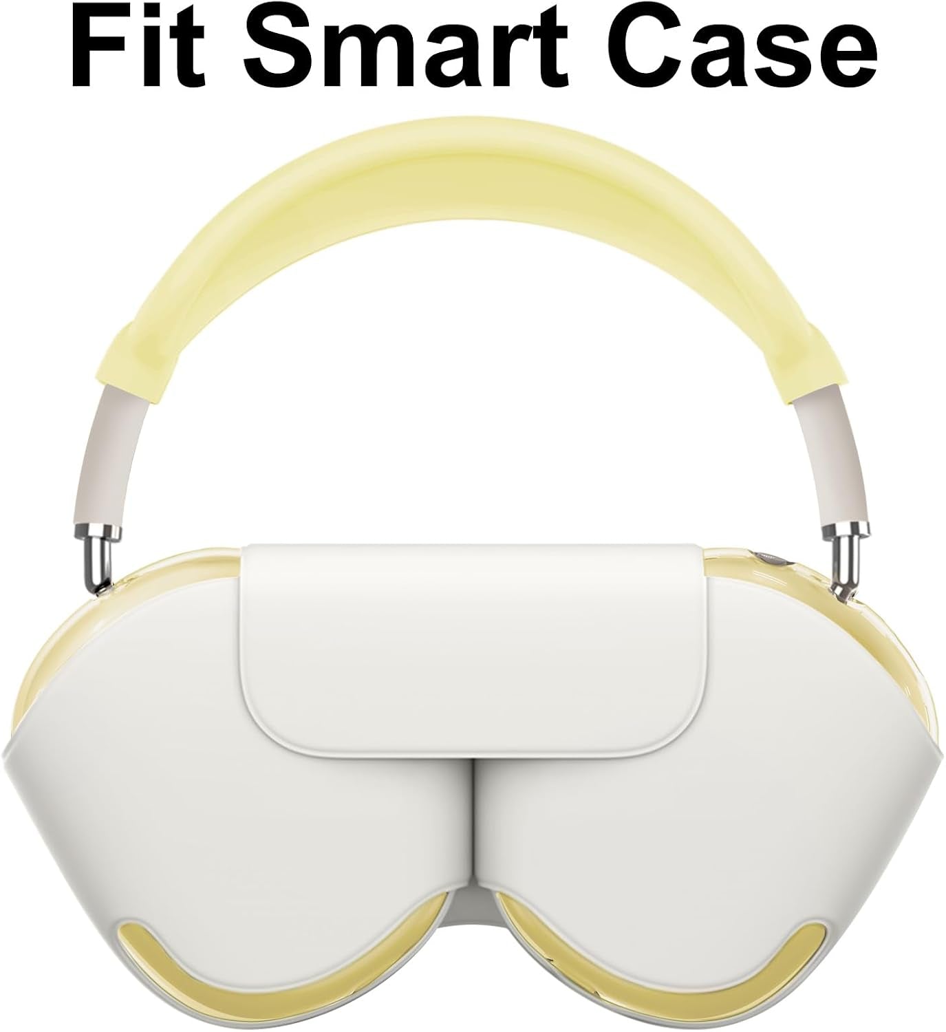 Silicone Case Cover for Airpods Max 2, Clear Soft TPU Ear Cups Cover/Ear Pad Case Cover/Headband Cover for Airpods Max 2/1 (2026/2024/2020), Transparent Accessories for Apple Airpods Max, Yellow