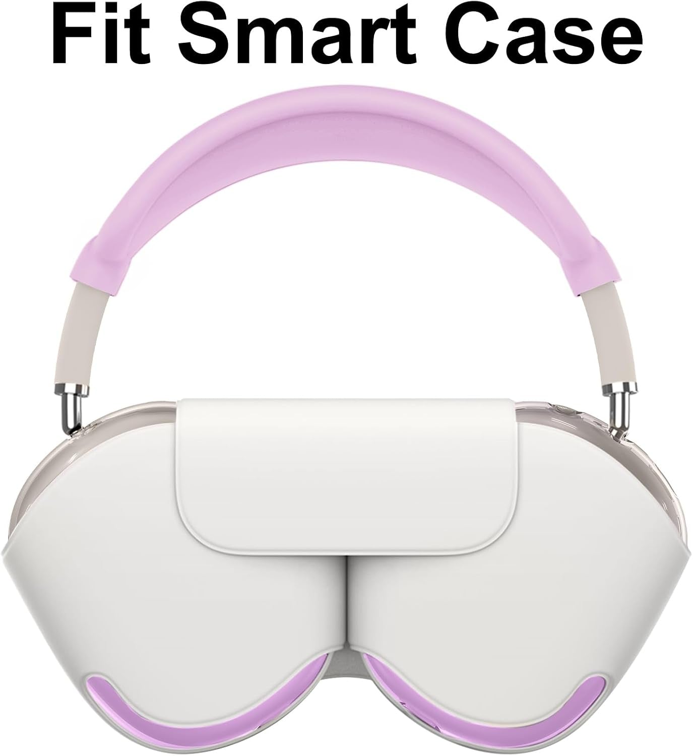Silicone Case Cover for Airpods Max 2,Clear Gradient TPU Ear Cups Cover/Ear Pad Case Cover/Headband Cover for Airpods Max 2/1 (2026/2024/2020),Transparent Accessories for Apple Airpod Max,Light Purple