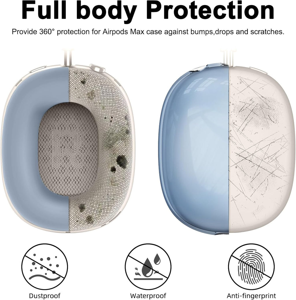 Silicone Case Cover for Airpods Max 2, Clear Soft TPU Ear Cups Cover/Ear Pad Case Cover/Headband Cover for Airpods Max 2/1 (2026/2024/2020), Transparent Accessories for Apple Airpods Max, Lavender