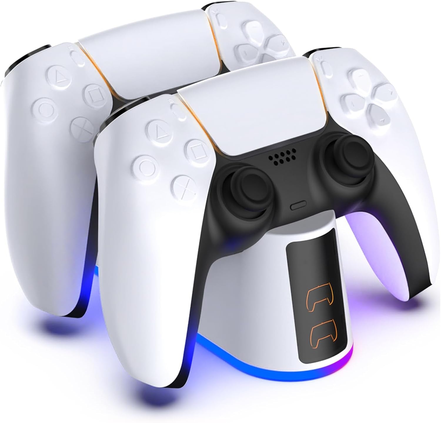 Controller Charger for Ps5,Fast Charging Station Dock with LED Indicator,Dualsense Charging Station for PS5 Controller,Fast Docking Charger with USB Type-C Charging(White)