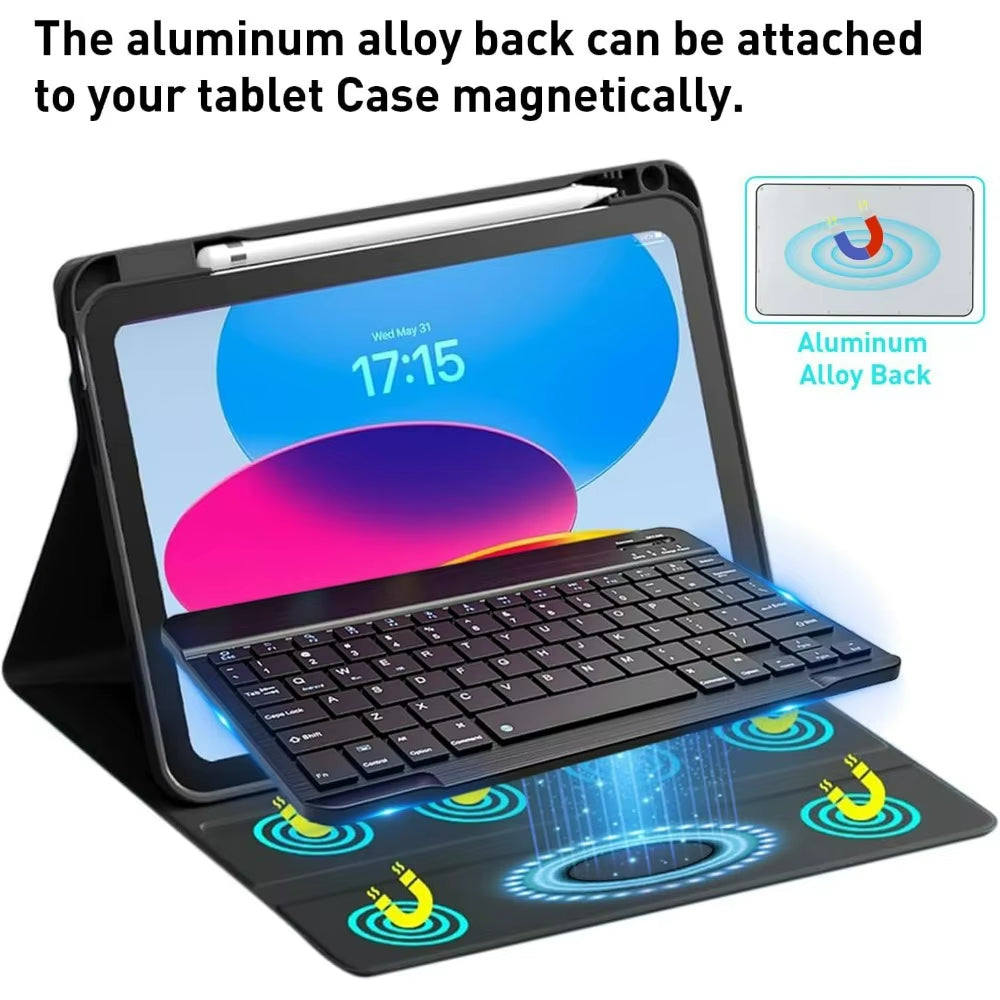 10 Lnch Wireless Bluetooth Mini Keyboard for Ipad Phone Tablet Portable Bluetooth Keyboard and Mouse for Samsung Xiaomi Android
