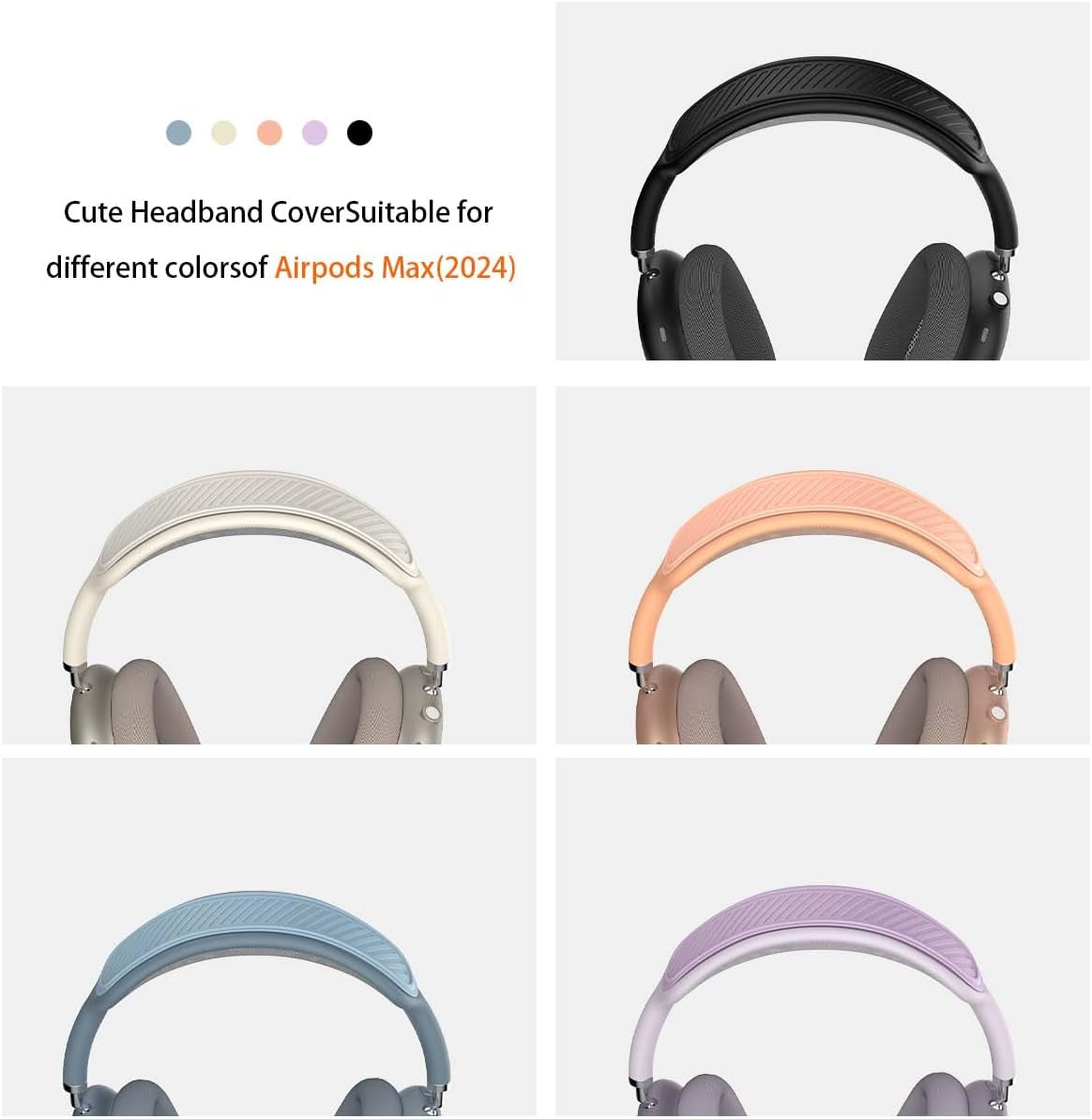 Headband Cover for Airpods Max (New 2024), Soft Silicone Airpods Max Headphone Headband Protectors/Comfort Cushion/Top Pad Protector Accessories Compatible with Apple Airpods Max (Blue)