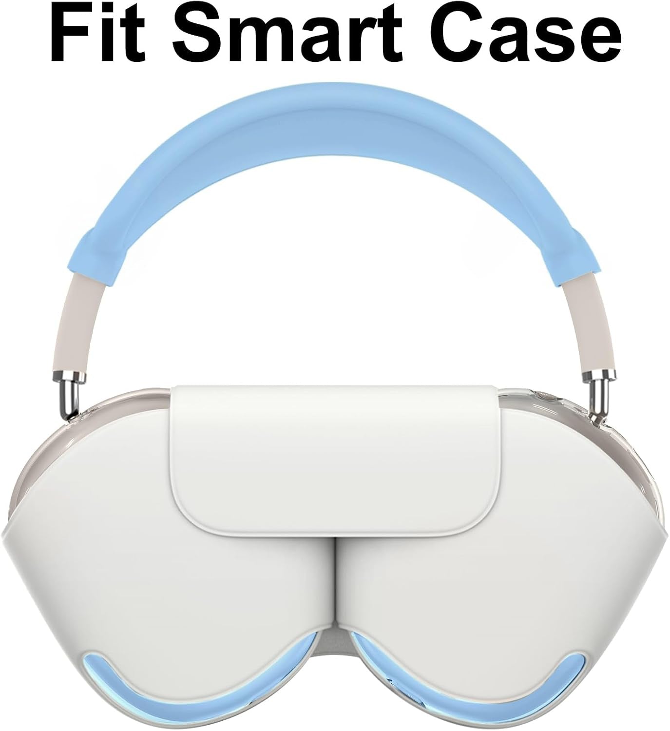Silicone Case Cover for Airpods Max 2, Clear Gradient Soft TPU Ear Cups Cover/Ear Pad Case Cover/Headband Cover for Airpods Max 2/1 (2026/2024/2020), Transparent Accessories for Apple Airpod Max, Blue