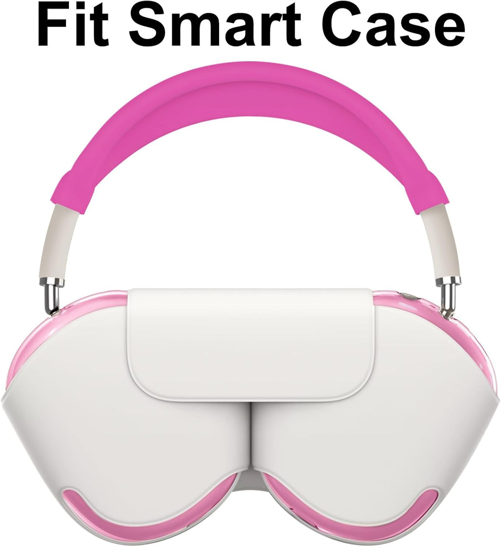 Silicone Case Cover for Airpods Max 2, Clear Soft TPU Ear Cups Cover/Ear Pad Case Cover/Headband Cover for Airpods Max 2/1 (2026/2024/2020), Transparent Accessories for Apple Airpod Max, Hot Pink