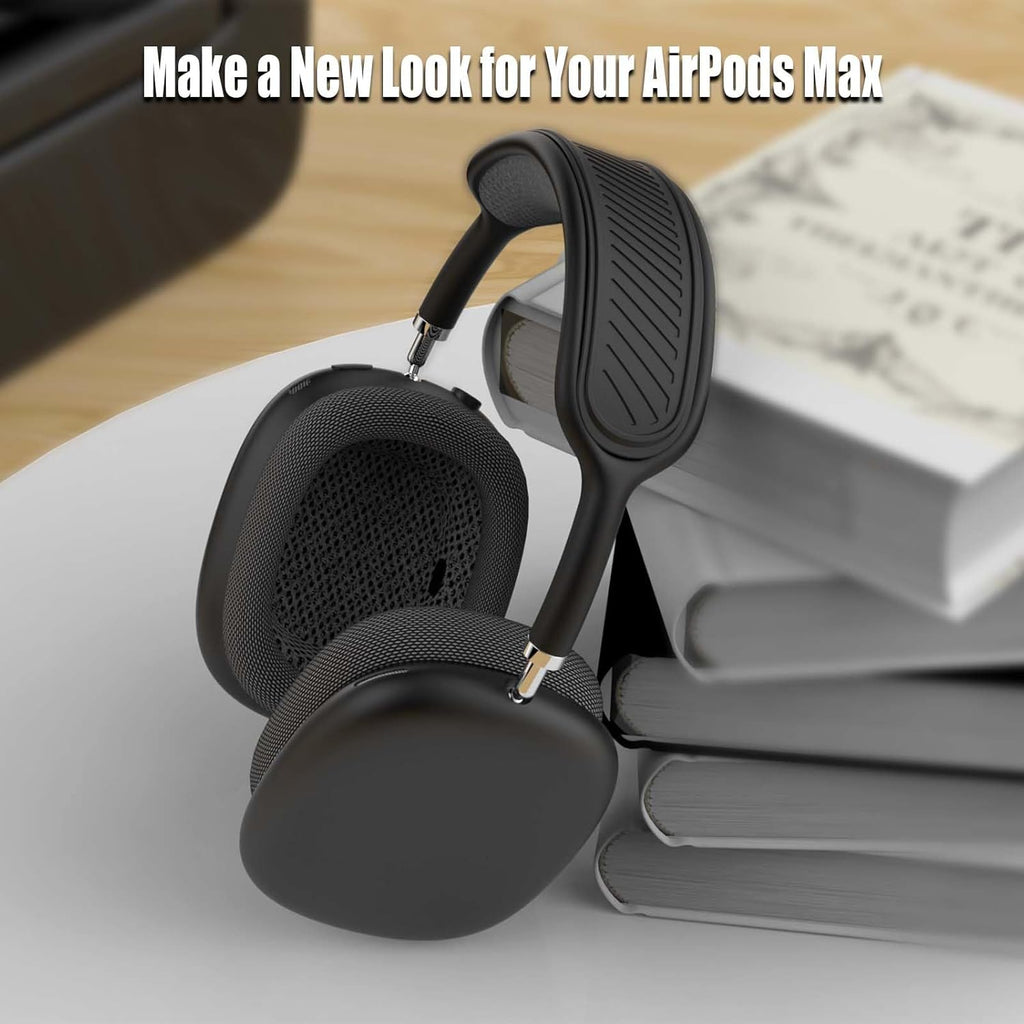Airpods Max Headphone Cover (Black), Soft Silicone Comfort Cushion & Top Pad Protector, Compatible with Airpods Max (2020, 2024), Enhances Comfort & Protection, over Ear Form Factor
